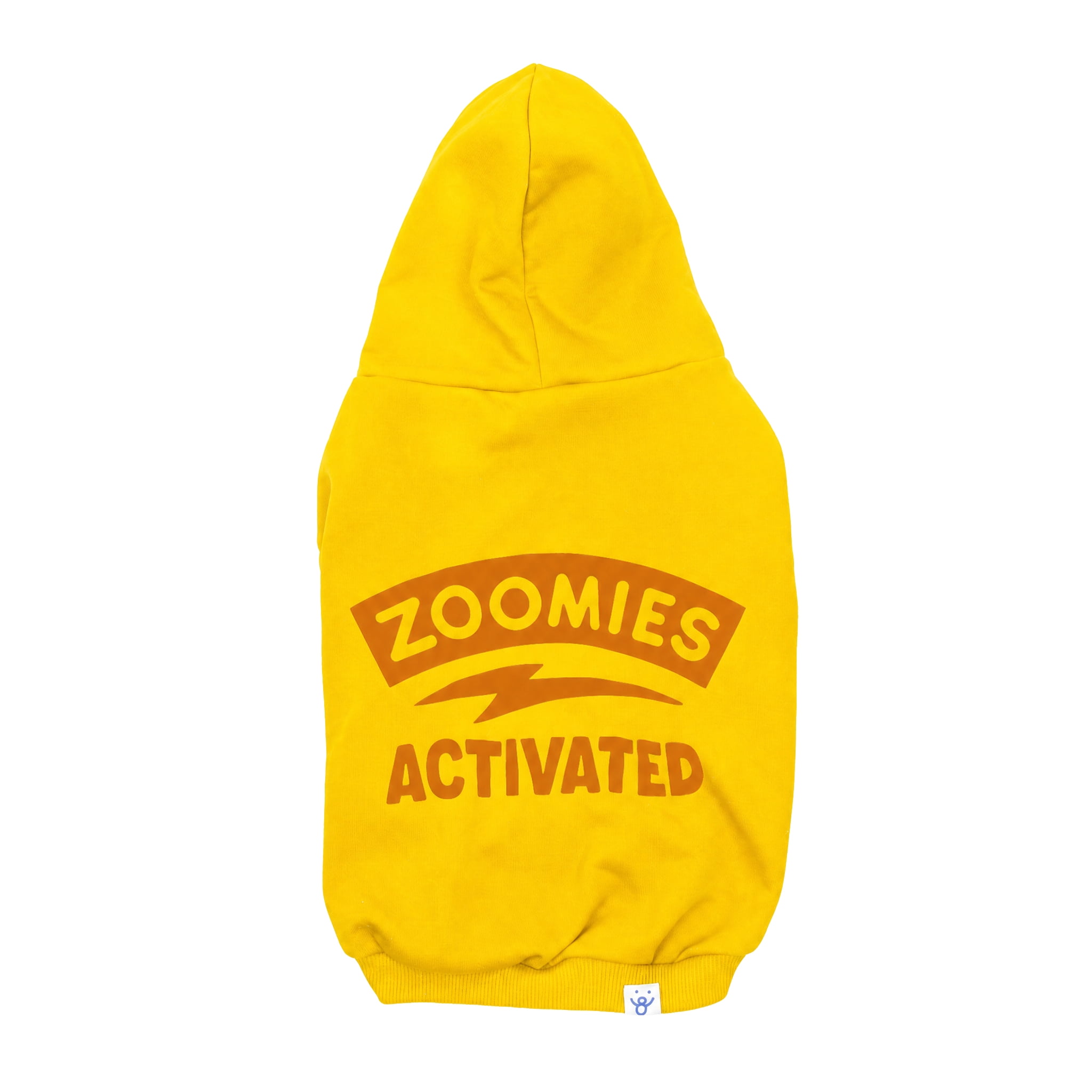 Oodles Zoomie Activated Fall Dog Hoodie, Yellow, XS