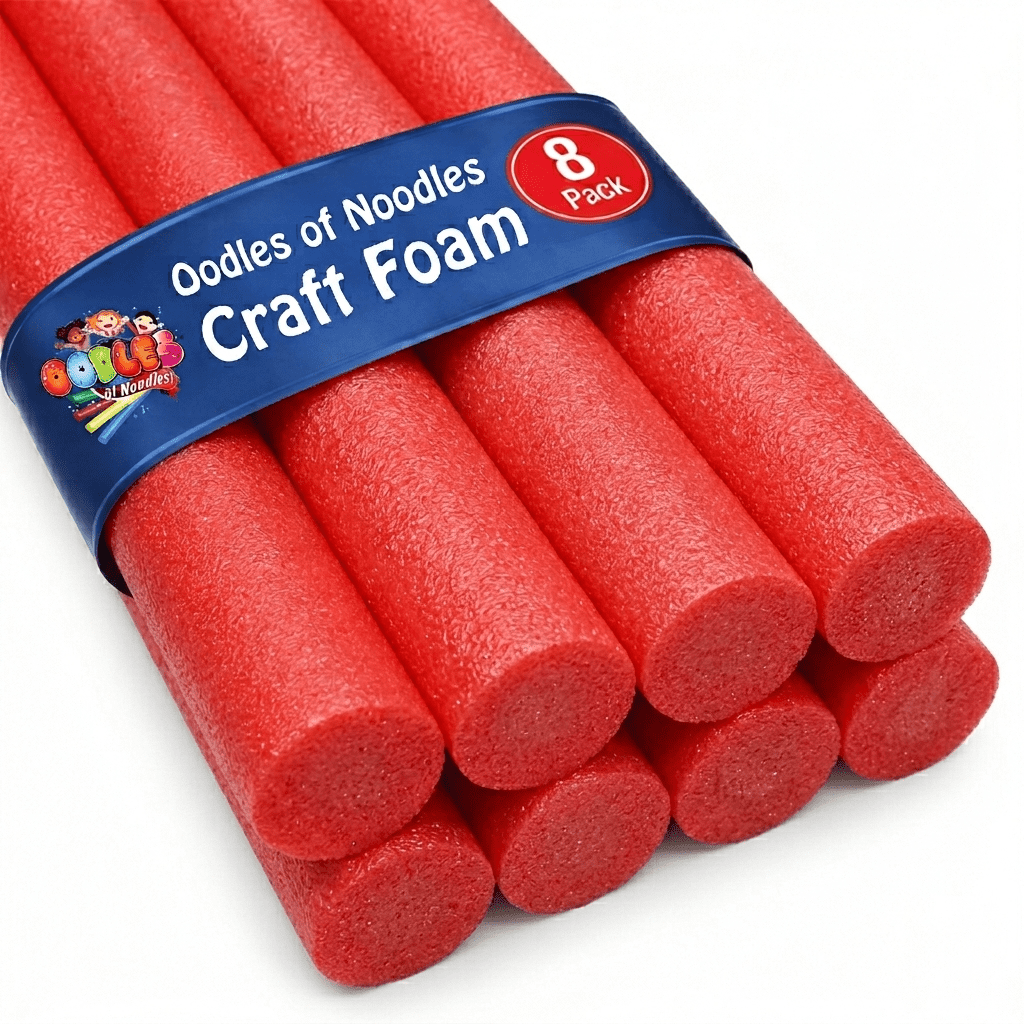 Oodles of Noodles 2 inch x 35 Inch Craft foam. (Red)
