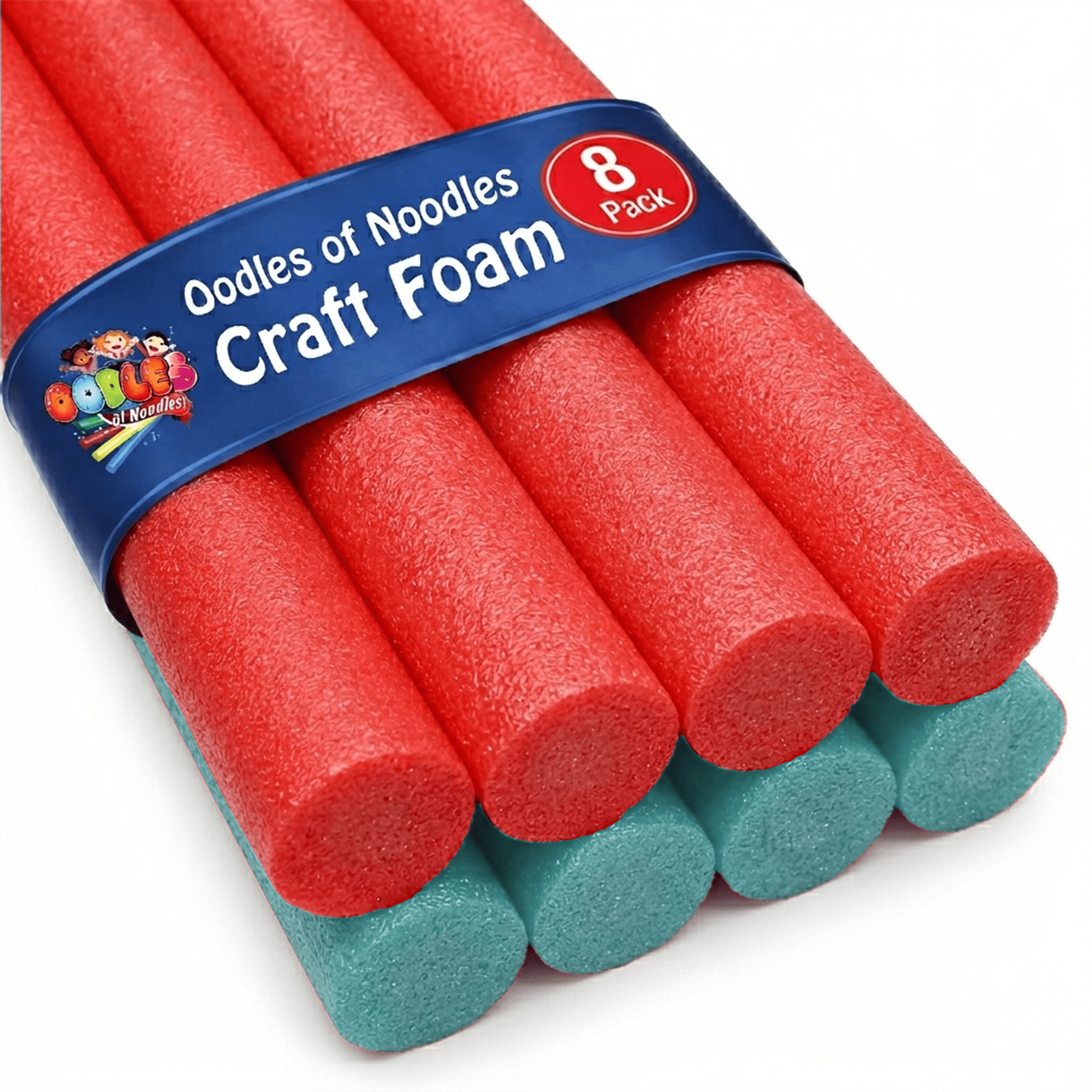 Oodles of Noodles 2 inch x 35 Inch Craft foam. (Red and Green)