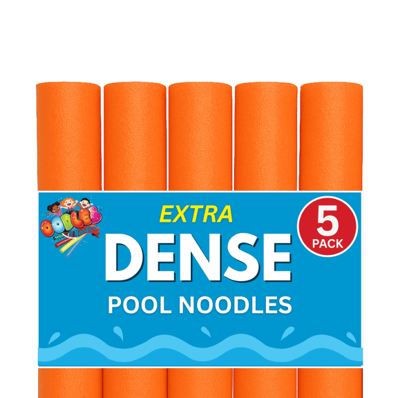 Oodles of Noodles Pool Noodles Foam Soft Large Noodle Tube, Bulk Floats, Pool Toy, Craft Projects - 5 Pack