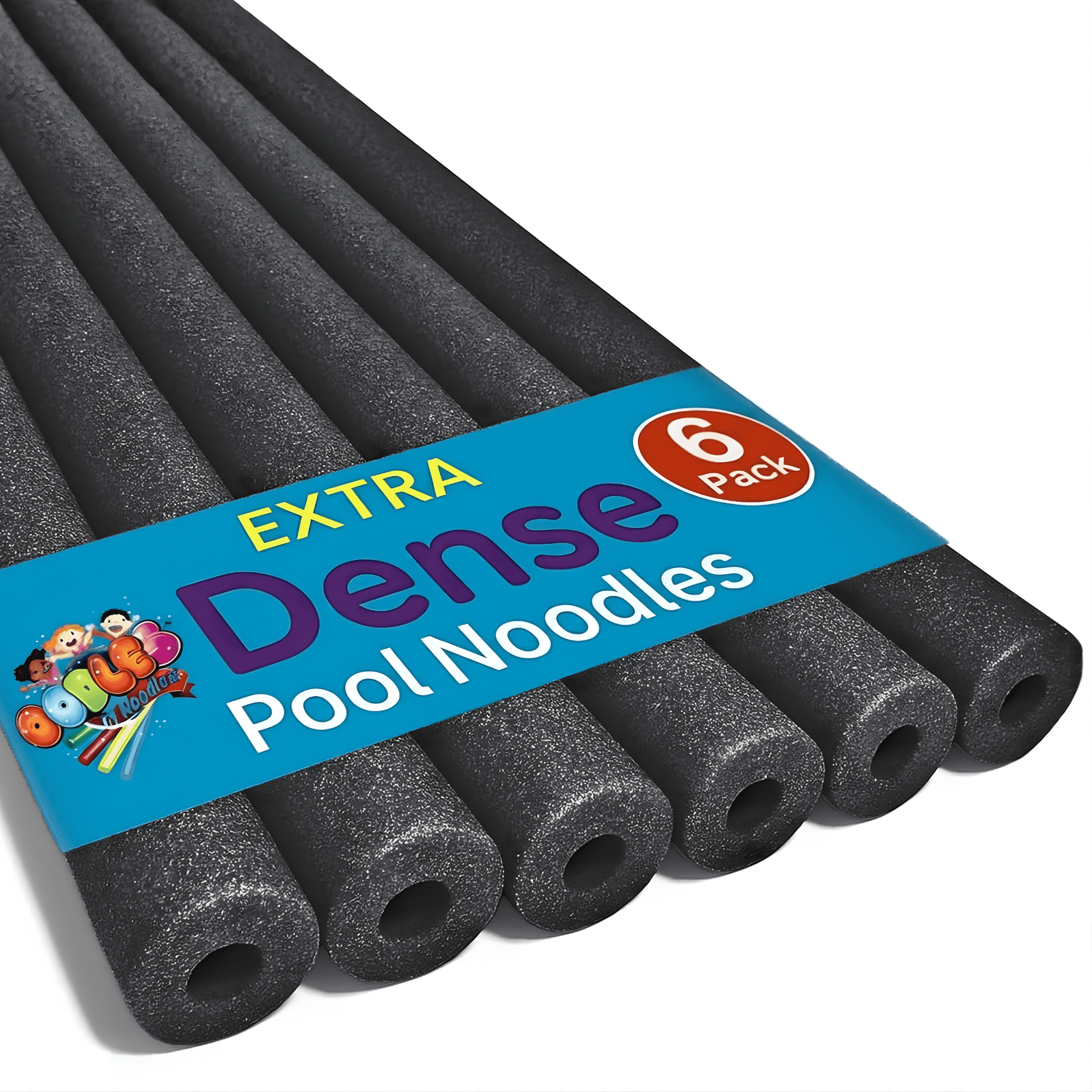 Oodles of Noodles Deluxe Foam Pool Noodles – 48” x 2.5” Hollow Core Swim Noodles – Extra Dense, Durable, Buoyant – Pool, Beach, Crafts, DIY Projects (Black)
