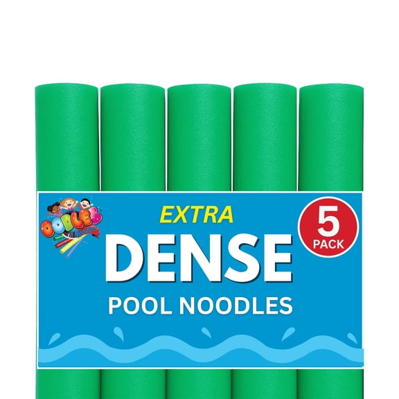 Oodles of Noodles Deluxe Rainbow Pool Noodles Foam Soft Large Noodle Tube, Bulk Floats, Pool Toy, Craft Projects, Floating Training Device, Multi-Purpose, Exercise Aid - 5 Pack