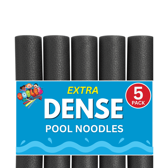 Oodles of Noodles Deluxe Rainbow Pool Noodles Foam - Pack of 5 (Black)