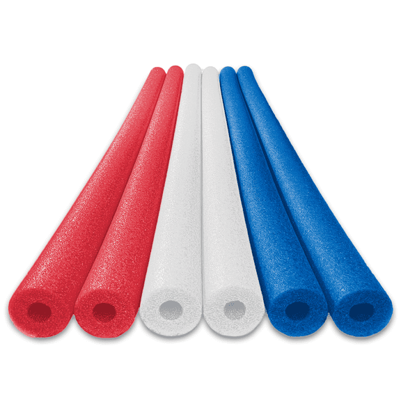 Oodles of Noodles Patriot Red White and Blue Pack Deluxe Foam Pool Noodles - 6 Pack