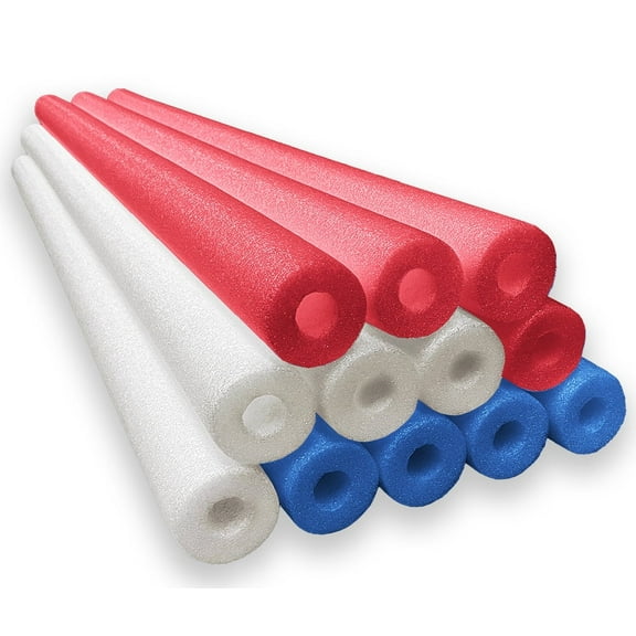 Oodles of Noodles Premium Red White Blue Foam Pool Swim Noodles - 12 Pack