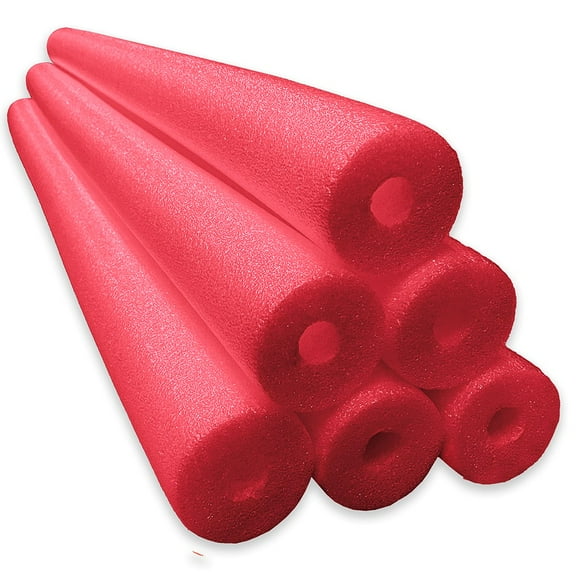 Oodles of Noodles Red Foam Pool Noodles, 6 Pack