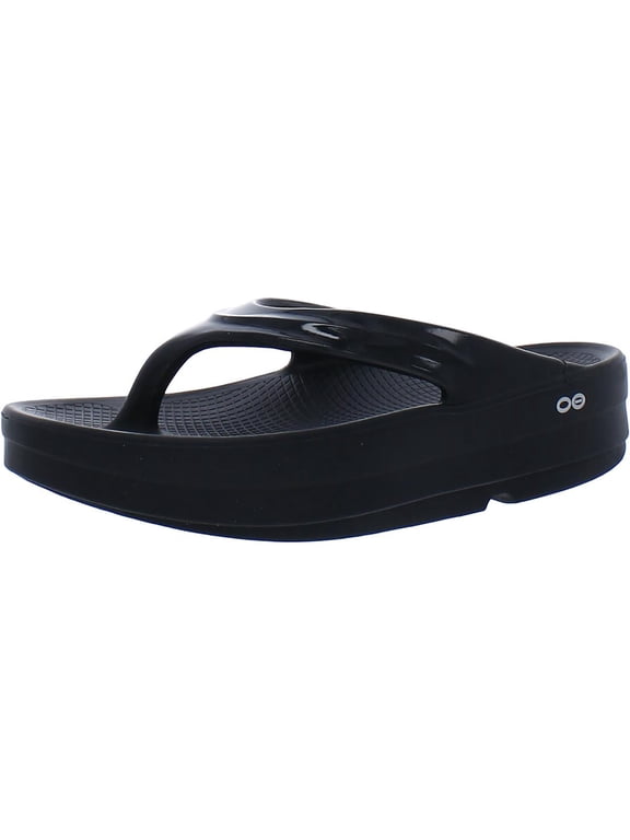 Womens Cushioned Footbed Slip On Platform Sandals
