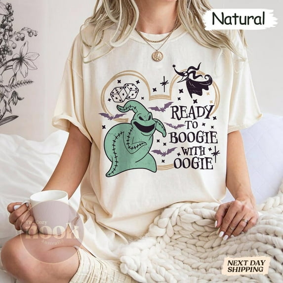 Oogie Boogie Bash TShirt Ready To Boogie Halloween Tee Nightmare Before Christmas Shirt Disney Trip Outfit 2025 Top,Natural Color,Size M