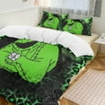 thumbnail image 1 of Oogie Boogie Bedding Set Novelty Pattern Soft Microfiber Comforter Set 3 Pieces 1 Duvet Cover 2 Pillow Shams Full-79"x90", 1 of 8