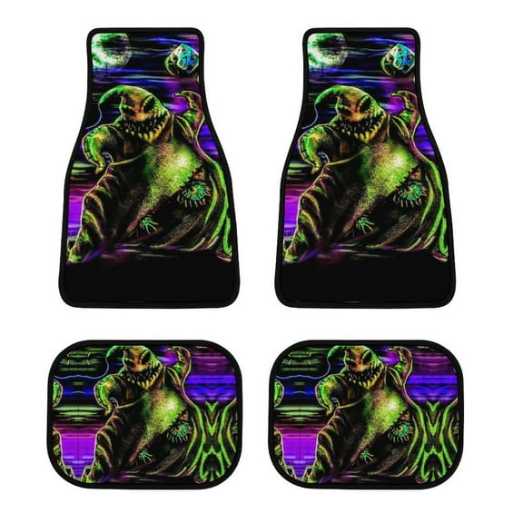 Oogie Boogie Car Mats Set 4 Pieces with Double Stitch Line Anti-Slip Backing Design Universal Fit for Most Vehicles