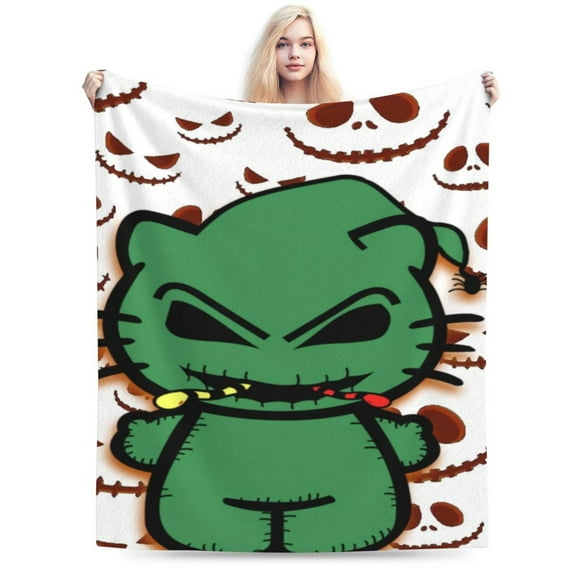 Oogie Boogie Cartoon Blanket Cozy Warm Flannel Throw Blanket for Living Room Bedroom Bed Sofa Car, All Seasons Fleece Blankets Gifts for Kids Teens Adults 40"X30"