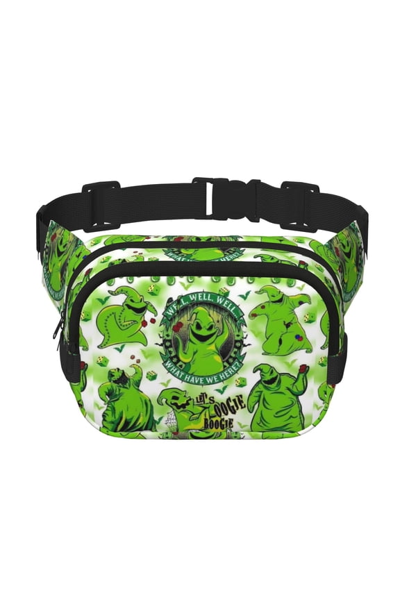 Oogie-Boogie Fanny Pack Belt Bag Fashion Waist Pouch Adjustable Strap Square Double Layer for Outdoor Sports
