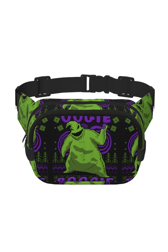 Oogie-Boogie Fanny Pack Belt Bag Fashion Waist Pouch Adjustable Strap Square Double Layer for Outdoor Sports