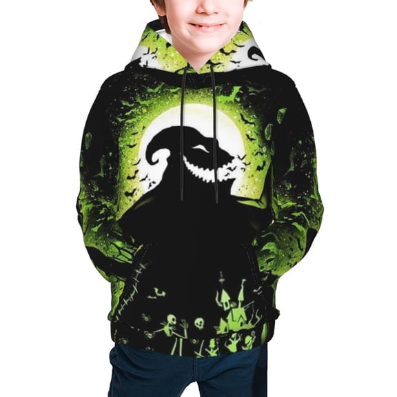 Oogie Boogie Graphic Hoodies for Teen Boys Girls, Novelty Long Sleeve Pullover Hoodie Casual Kids Hooded Sweatshirts With Pockets