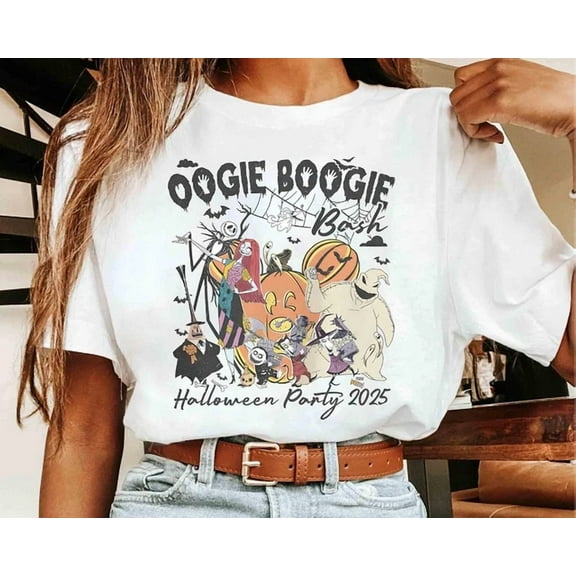 Oogie Boogie Halloween Party 2025 Nightmare Before Xmas Tshirt Men Women ,White Color,Size L