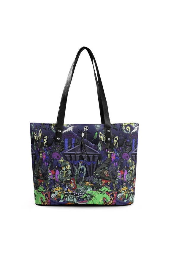 Oogie Boogie Handbag For Women Leather Shoulder Bag Casual Big Capacity Novelty Tote Bag