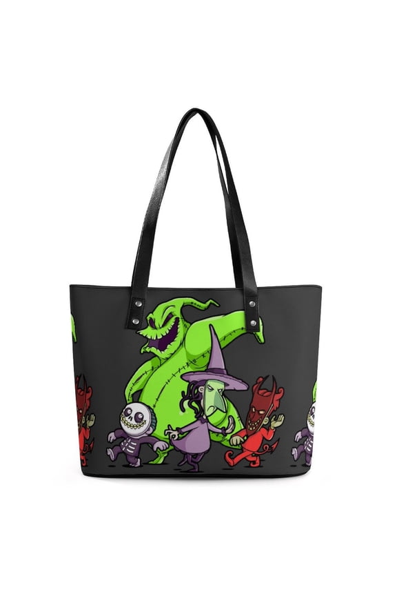 Oogie Boogie Handbag For Women Leather Shoulder Bag Casual Big Capacity Novelty Tote Bag