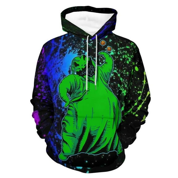Oogie Boogie Hoodies for Men Women 3D Print Pullover Novelty Hooded Sweatshirt Hoodies with Big Pockets 2XL