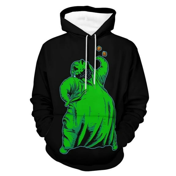 Oogie Boogie Hoodies for Men Women 3D Print Pullover Novelty Hooded Sweatshirt Hoodies with Big Pockets 2XL