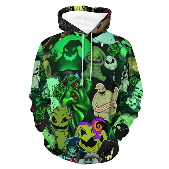 Oogie Boogie Hoodies for Men Women 3D Print Pullover Novelty Hooded Sweatshirt Hoodies with Big Pockets 2XL