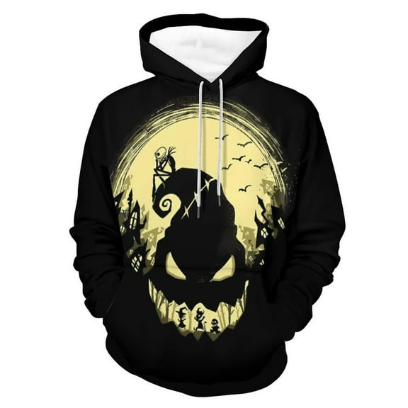Oogie Boogie Hoodies for Men Women 3D Print Pullover Novelty Hooded Sweatshirt Hoodies with Big Pockets 2XL