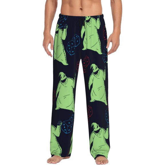 Oogie Boogie Men's Pajama Pants, Ultra-soft Comfy Casual Lounge Pants, Graphic Printed Sleep Pjs Bottoms With Drawstring Pockets