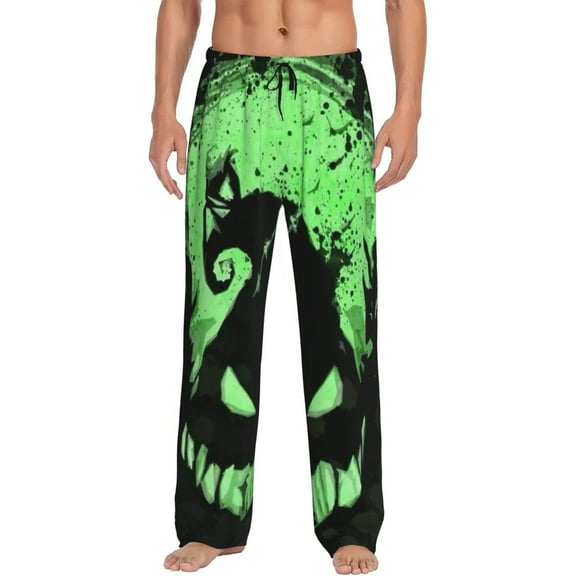 Oogie Boogie Men's Pajama Pants, Ultra-soft Comfy Casual Lounge Pants, Graphic Printed Sleep Pjs Bottoms With Drawstring Pockets