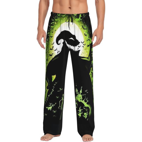Oogie Boogie Men's Pajama Pants, Ultra-soft Comfy Casual Lounge Pants, Graphic Printed Sleep Pjs Bottoms With Drawstring Pockets