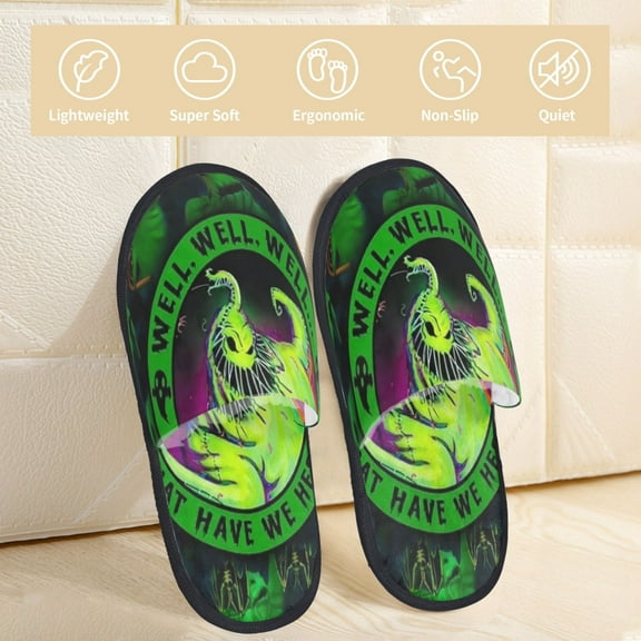 Oogie Boogie Slippers Bedroom Shoes Indoor Furry Warm Stylish Pattern Home Slippers For Women Men Medium