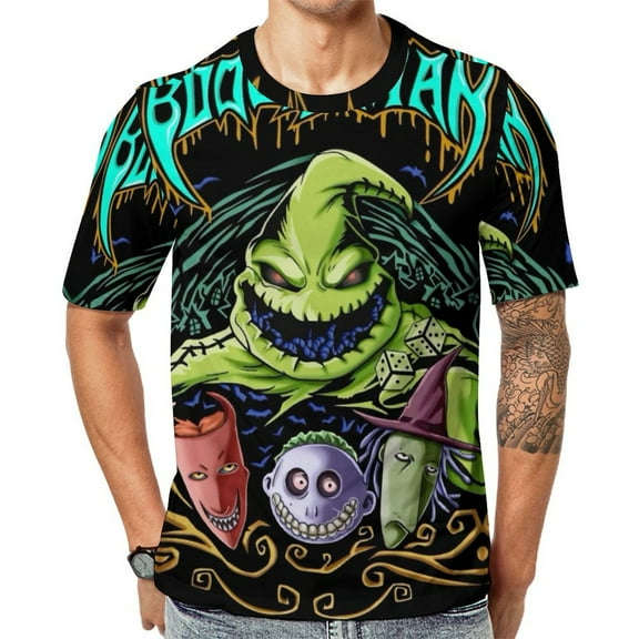 Oogie Boogie T-Shirt Full Print Short Sleeve Crew Neck Casual Novelty Graphic Tee Shirt Tops for Men Women S