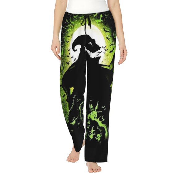 Oogie Boogie Women's Pajama Pants, Ultra-soft Comfortable Casual Lounge Pants, Graphic Printed Sleep Bottoms With Drawstring