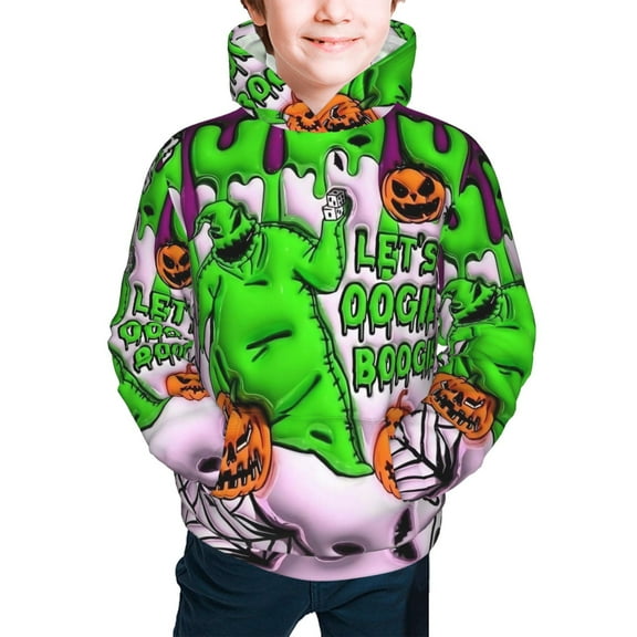 Oogie Boogie Youth Hoodie Graphic Colorful Cool Kids Hooded Sweatshirts Kangaroo Pocket for Boys Girls Small