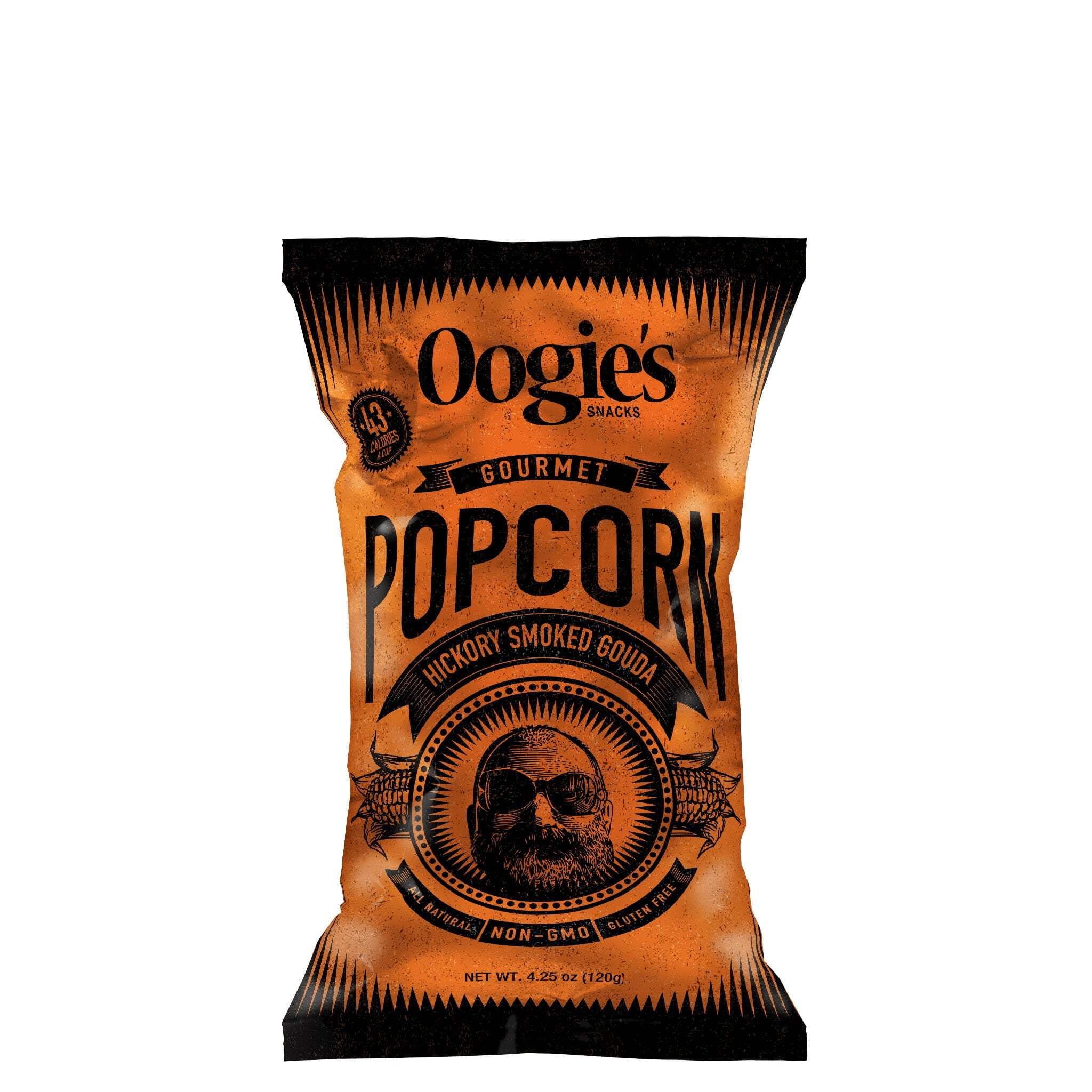 Oogie’s Snacks Gluten-Free Hickory Smoked Gouda Popcorn, 4.25 oz Big Bags (4 Count)