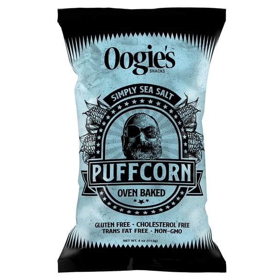 Oogie's Snacks Gluten-Free Simply Sea Salt Puffcorn, 4 oz Big Bags (4 Count)