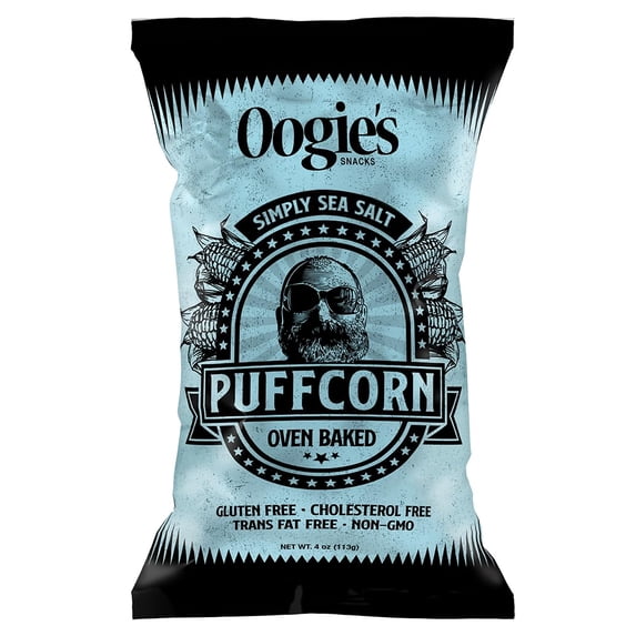 Oogie's Snacks Gluten-Free Simply Sea Salt Puffcorn, 4 oz Big Bags (4 Count)