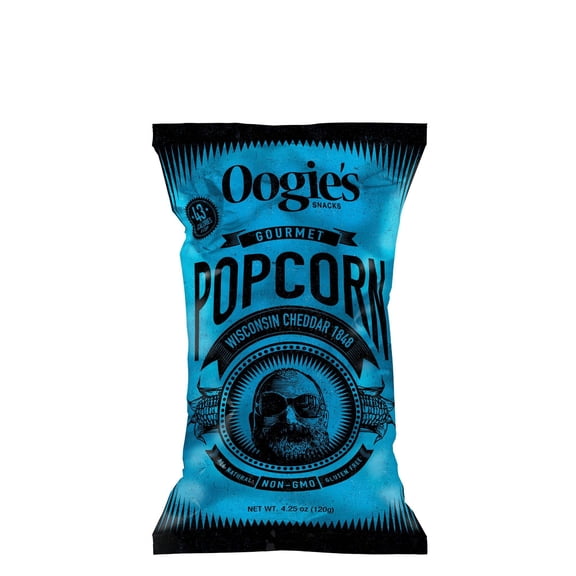 Oogie's Snacks Gluten-Free Wisconsin Cheddar 1848 Popcorn, 4.25 oz Big Bags (4 Count)