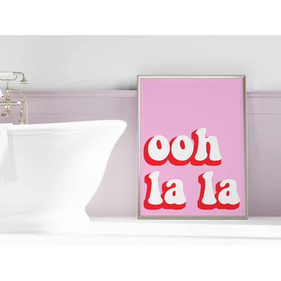 Ooh La La Colorful Typography Wall Art Decor Unframed Paper Print