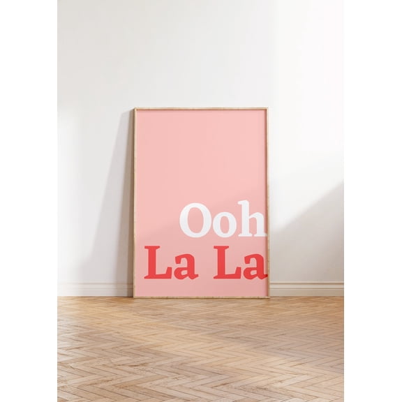 Ooh La La French Typography Wall Art Colorful Decor, Unframed Paper Print Size 8x12