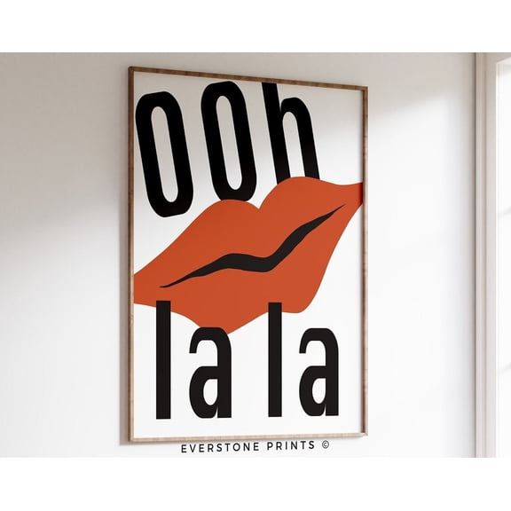 Ooh La La Word Art Print, Inspirational Quote, French Love Quote, Colorful, Fun Quote Print, Typographic Wall Art, Modern Wall Decor, 24x36 UNFRAMED