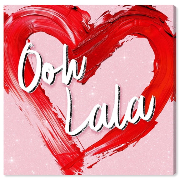 Ooh Lala Heart Paint Canvas Modern Trendy Art by Art Remedy, Gallery Wrapped, 16" x 16"