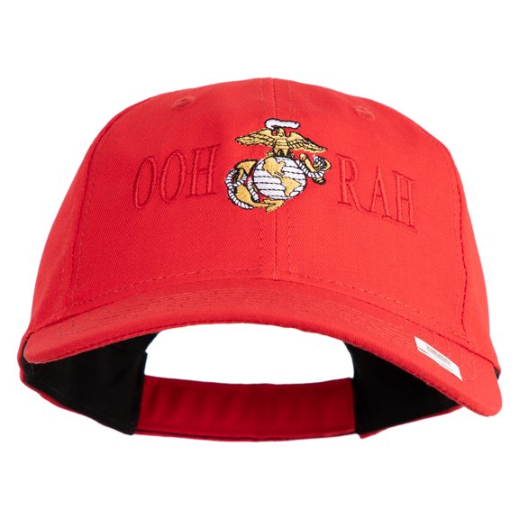 Ooh Rah Embroidered 6 Panel Unstructured Cotton Twill Cap Made in USA - Red OSFM