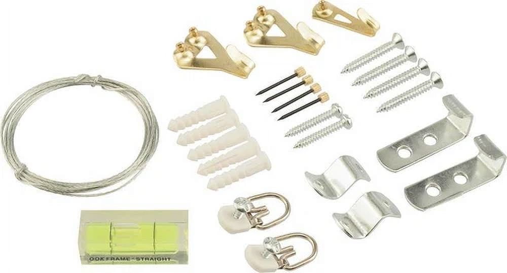 Ook 28 Pc Professional Mirror Picture Hanging Kit 50973 Leveler Hooks Wire Clips