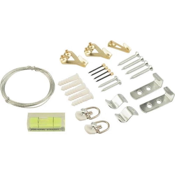 Ook 28 Pc Professional Mirror Picture Hanging Kit 50973 Leveler Hooks Wire Clips