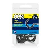Ook Cup Hooks, 2-1/4", 0.5 lbs, Screw Hooks, Steel, Black Vinyl, 10 pack