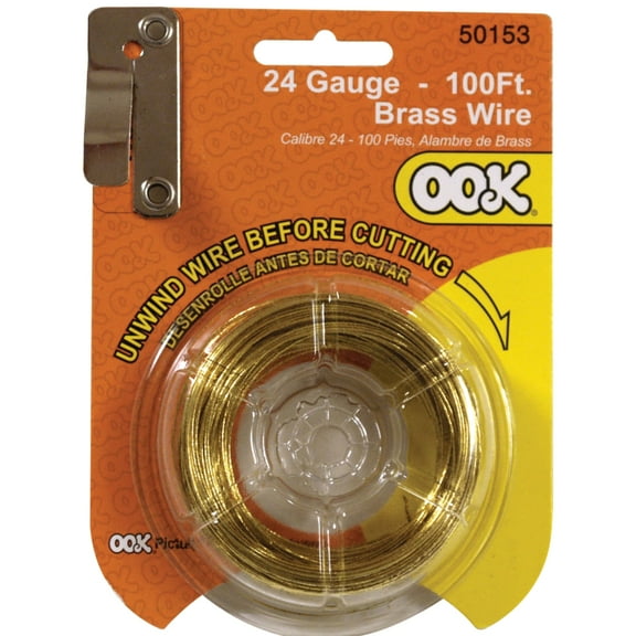 Ook Picture Hanging Wire, Brass Wire, 24 Gauge, 100 ft.