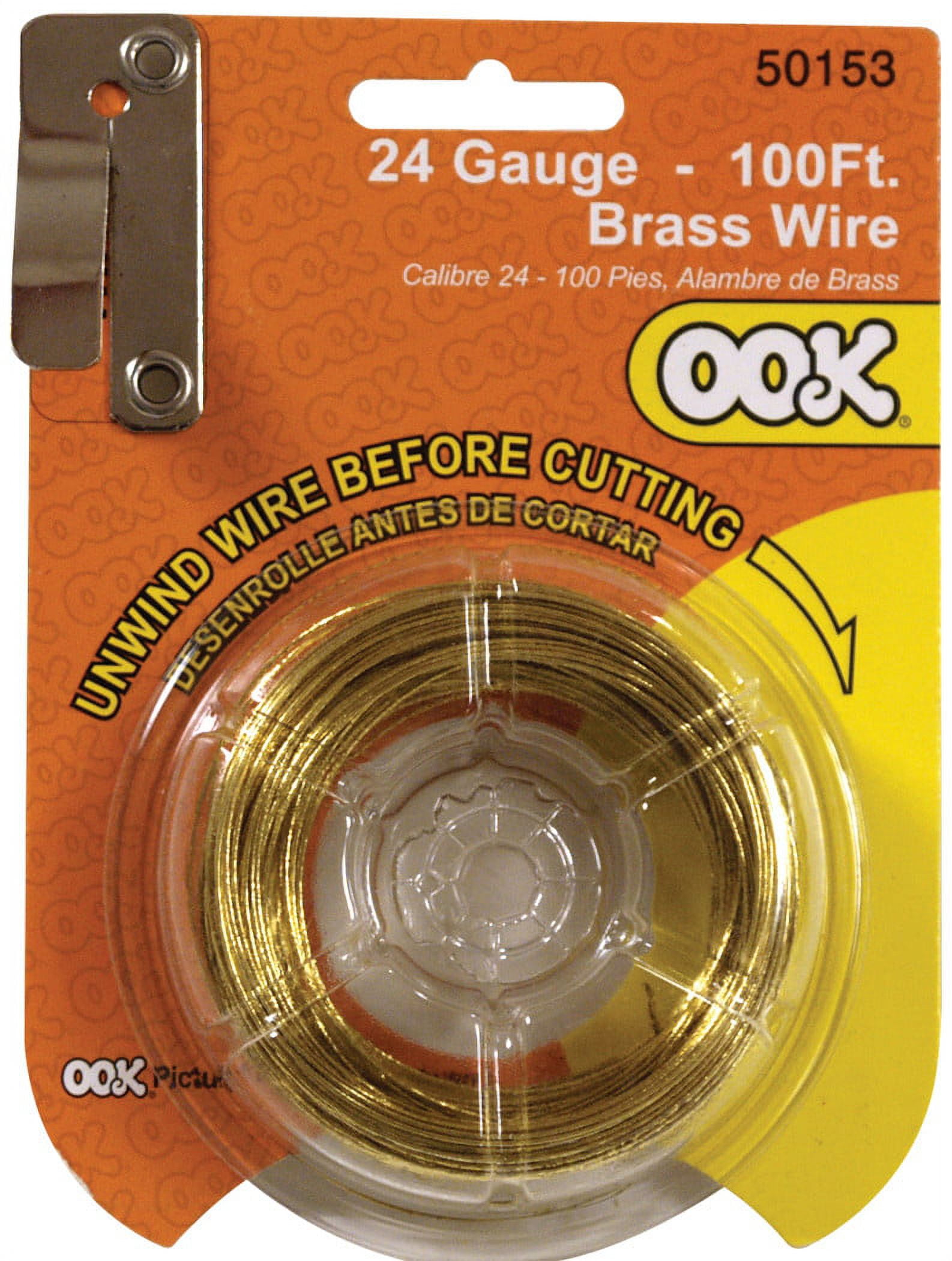 Ook Picture Hanging Wire, Brass Wire, 24 Gauge, 100 ft. 
