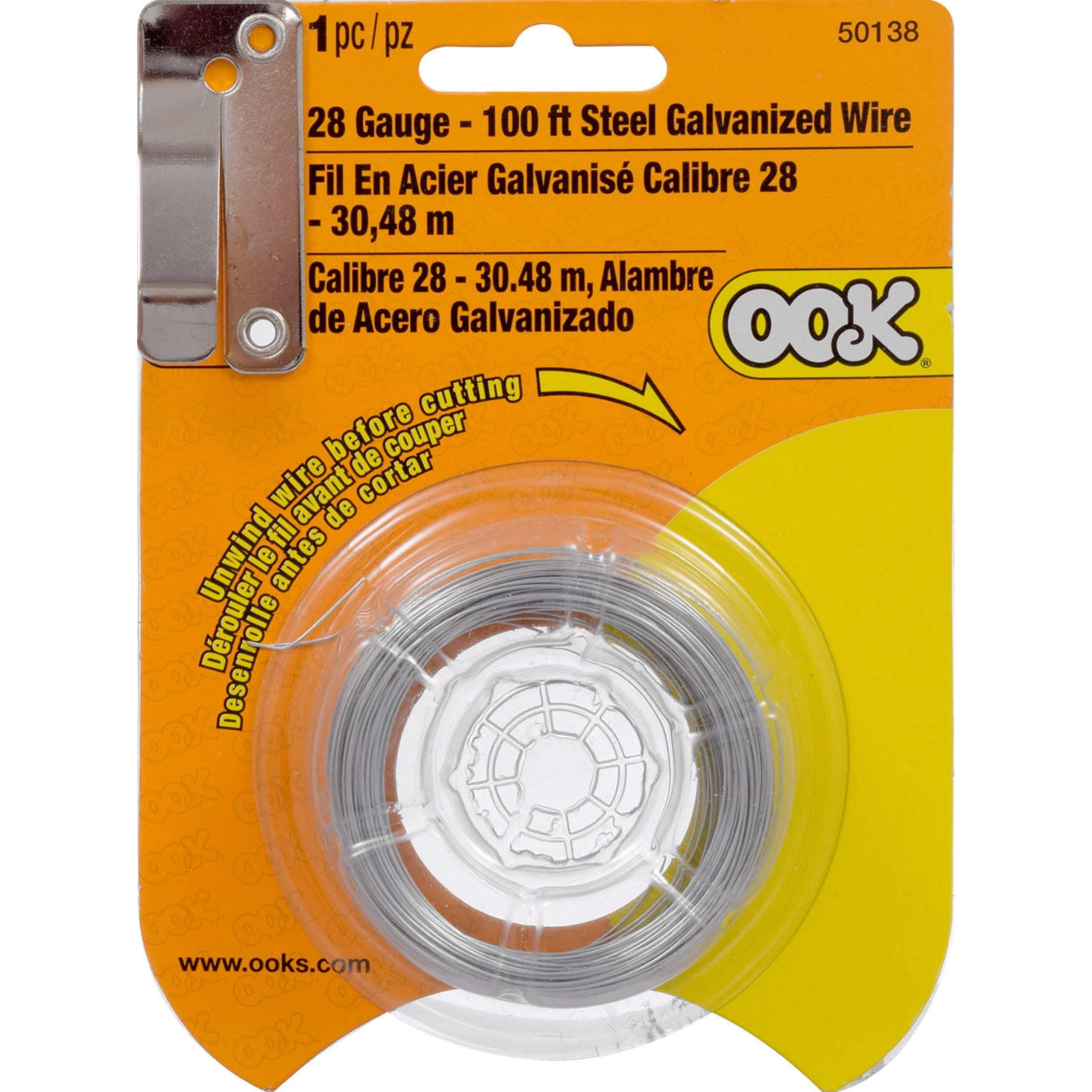 Ook 100 ft. L Galvanized Steel 32 Ga. Wire Ook 100 ft. L Galvanized Steel 32 Ga. Wire