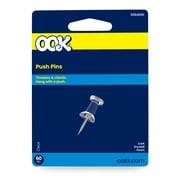Ook Push Pins, Steel and Plastic, Clear, Interior Multi-Material, 60 pack