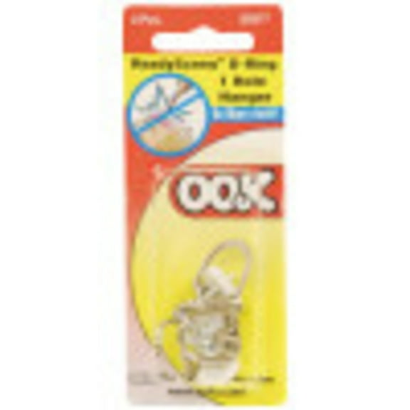Ook ReadyScrew D-Ring Hangers, 1-Hole, 3/Pkg.