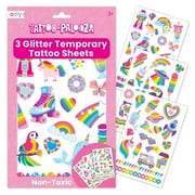 Ooly Tattoo-Palooza Easy to Apply Temporary Tattoo Sticker Set for Kids 4-8, Over the Rainbow